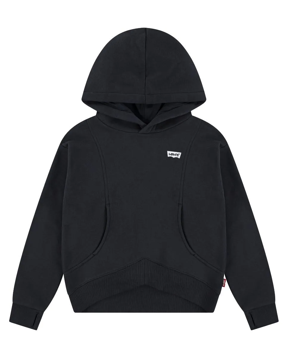 

Толстовка с капюшоном и отверстиями для больших пальцев Batwing Patch для девочки Levi's, черный