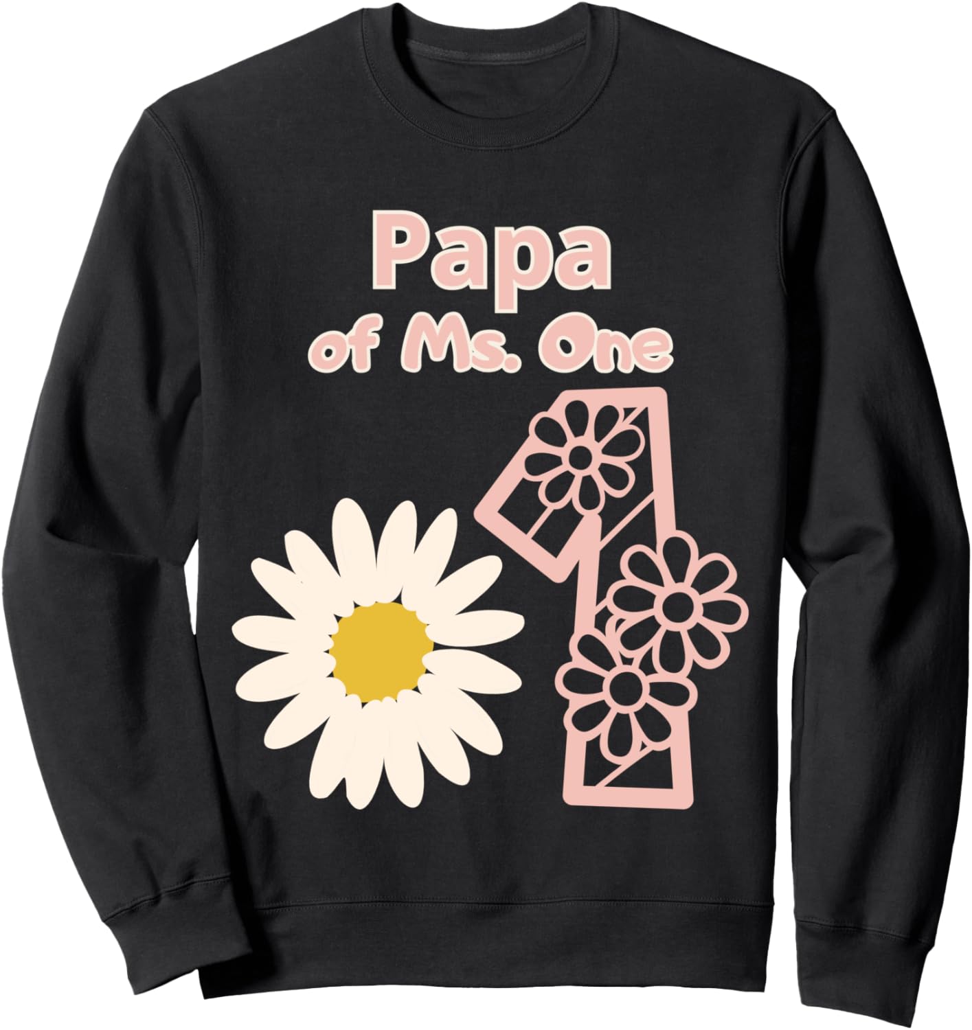 

Папа одного малыша. Классная толстовка в стиле хиппи, ретро, бохо, с ромашками, на первый день рождения Family Look Hippie Boho Party Decorations Gifts, черный