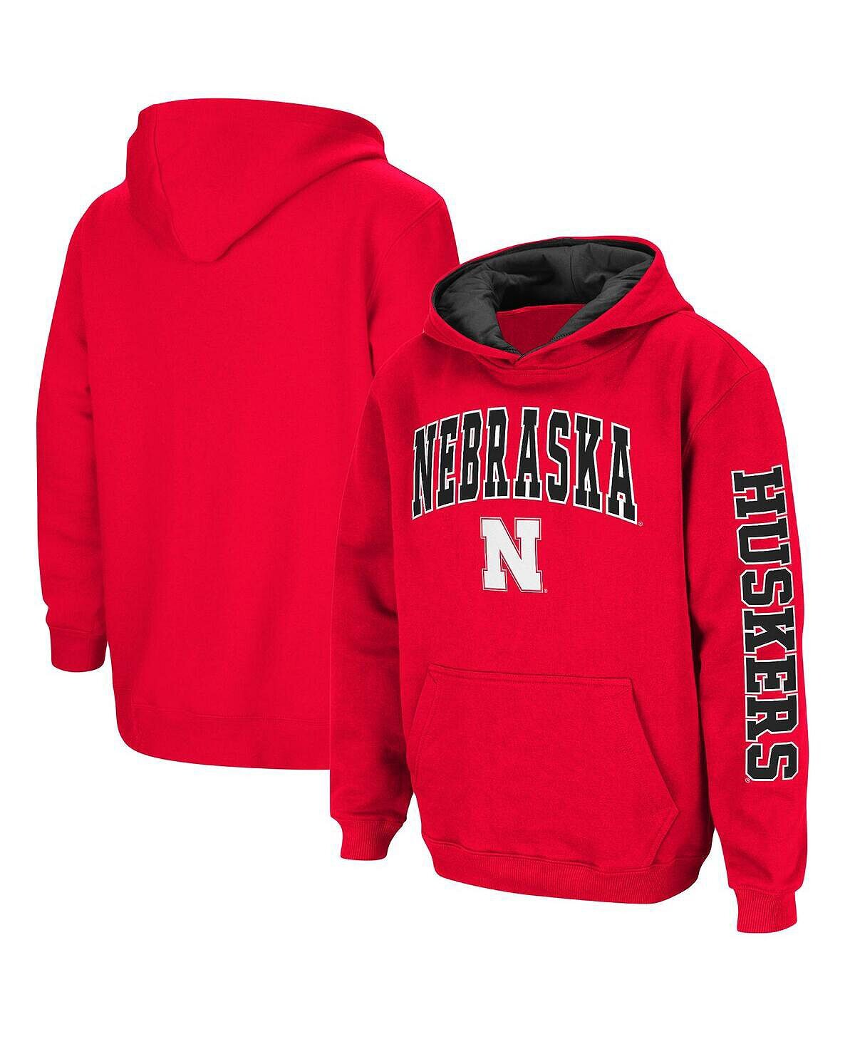

Пуловер с капюшоном Big Boys Scarlet Nebraska Huskers 2-Hit Team Colosseum