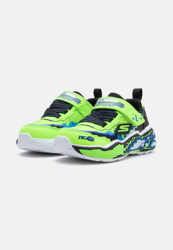 Низкие кроссовки mega scene Skechers, Lime/Black/Blue — фото 2