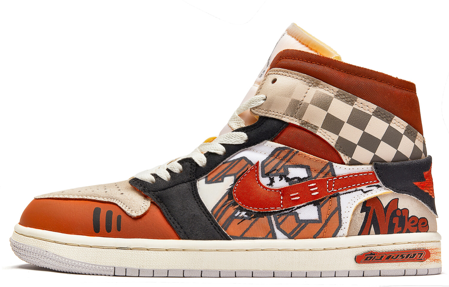 

Кроссовки Air Jordan 1 Vintage Basketball Shoes Men Mid-top Orange/White, цвет Cinnamon