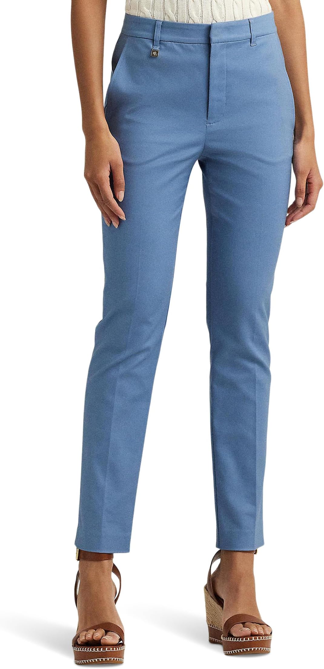 

Брюки Lauren Ralph Lauren Stretch Cotton-Blend Pants, цвет Pale Azure