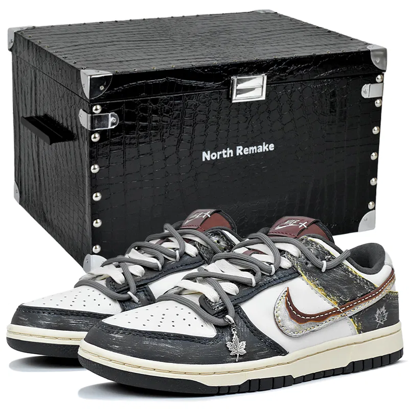 Кроссовки Nike Dunk Low с принтом Oil Paintings Maple Leaf