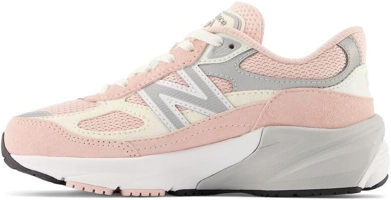 Детские кроссовки New Balance 990 V6 на шнуровке, белый/розовый — фото 2