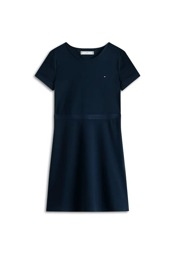 Платье-Скейтер с коротким рукавом, трикотажное платье Tommy Hilfiger, Dark Night Navy — фото 4
