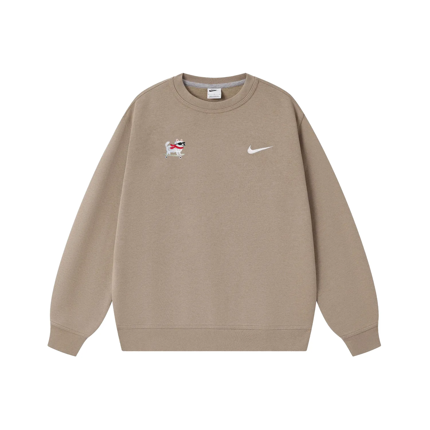 Nike Толстовка Club Unisex Khaki Crew Neck утепленная Regular