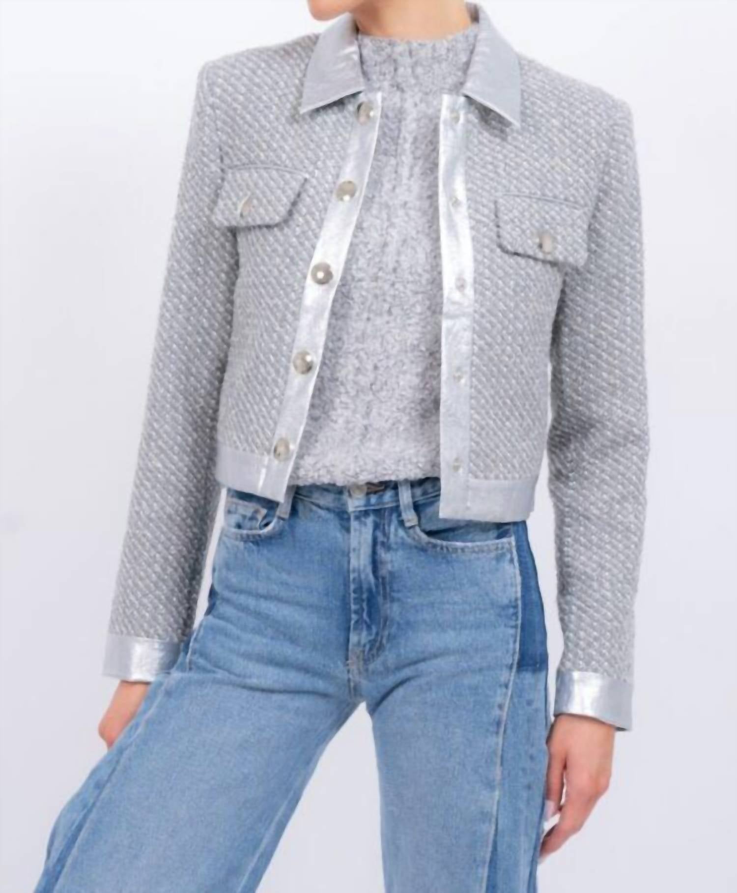 

Куртка Phoebe Metallic в серебристом цвете Central Park West, серебряный