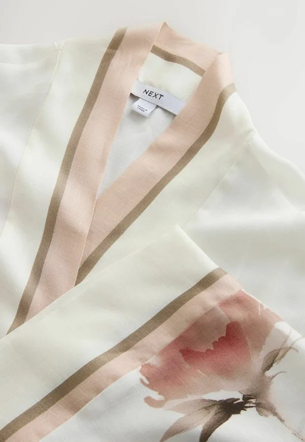 Кимоно прямого кроя, удлиненное. летняя куртка Next, Cream Pink Floral — фото 3