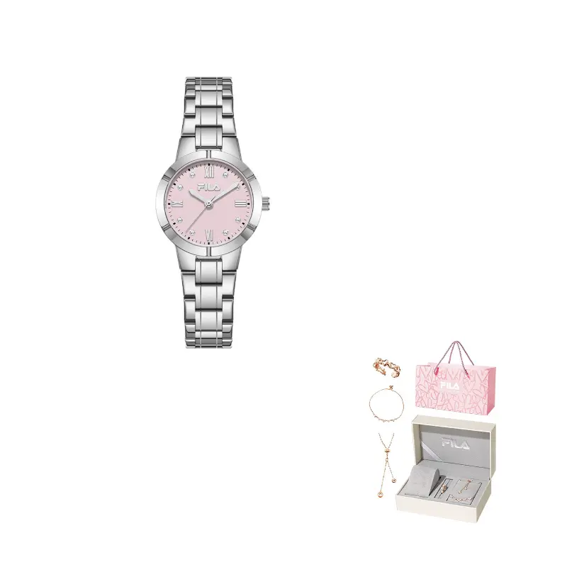 

FILA Часы Wrist Watch Quartz Movement Steel Strap Beige Watch Dial Women's Watch Love At First Sight Romantic Box, [Lady Pink]6601-101