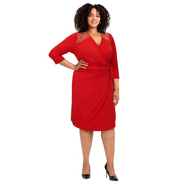

Женское платье Deanna с кружевом и запахом plus size Avenue, Vibrant Red