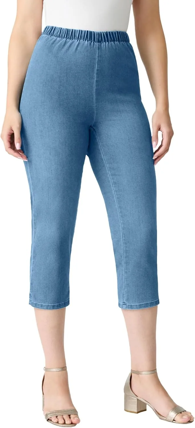 

Roaman's Женские джинсы-капри Plus Size Comfort Stretch