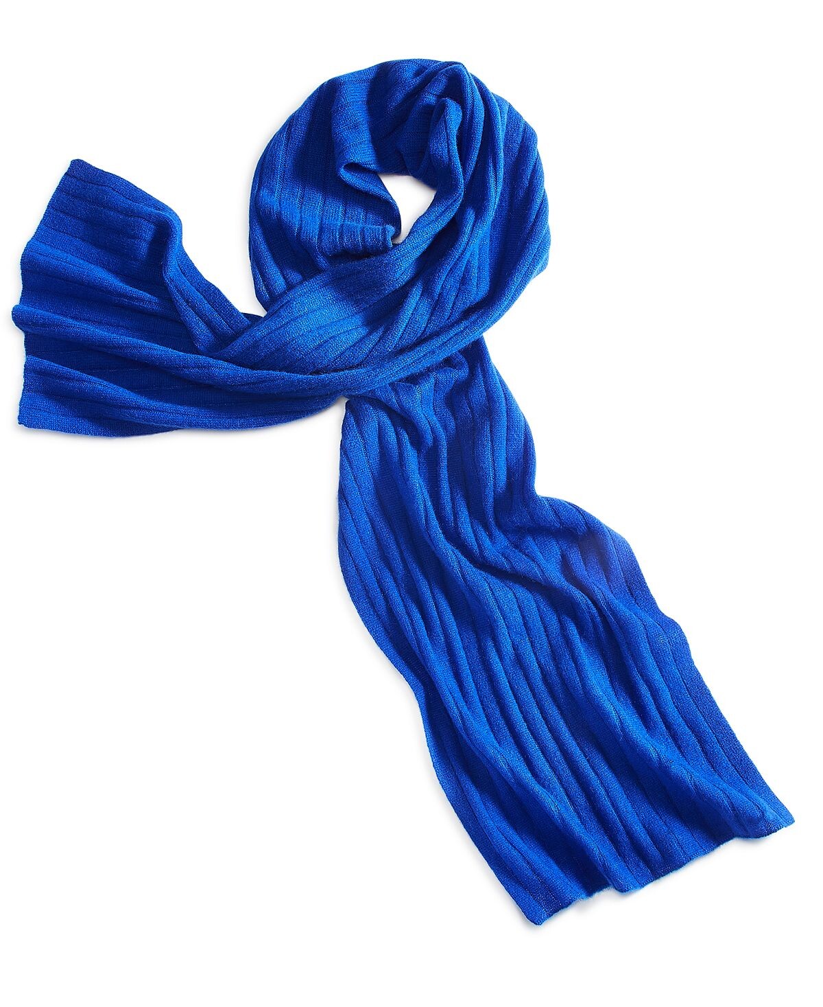 

Шарф из 100% кашемира в рубчик Charter Club, голубой