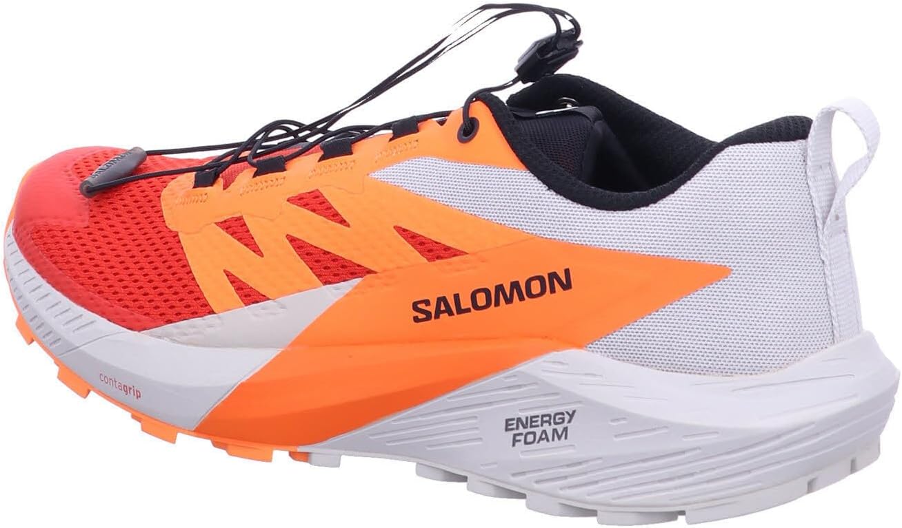 Кроссовки для трейлраннинга Salomon Men’s Sense Ride 5, Lunar Rock Shocking Orange Fiery Re — фото 3