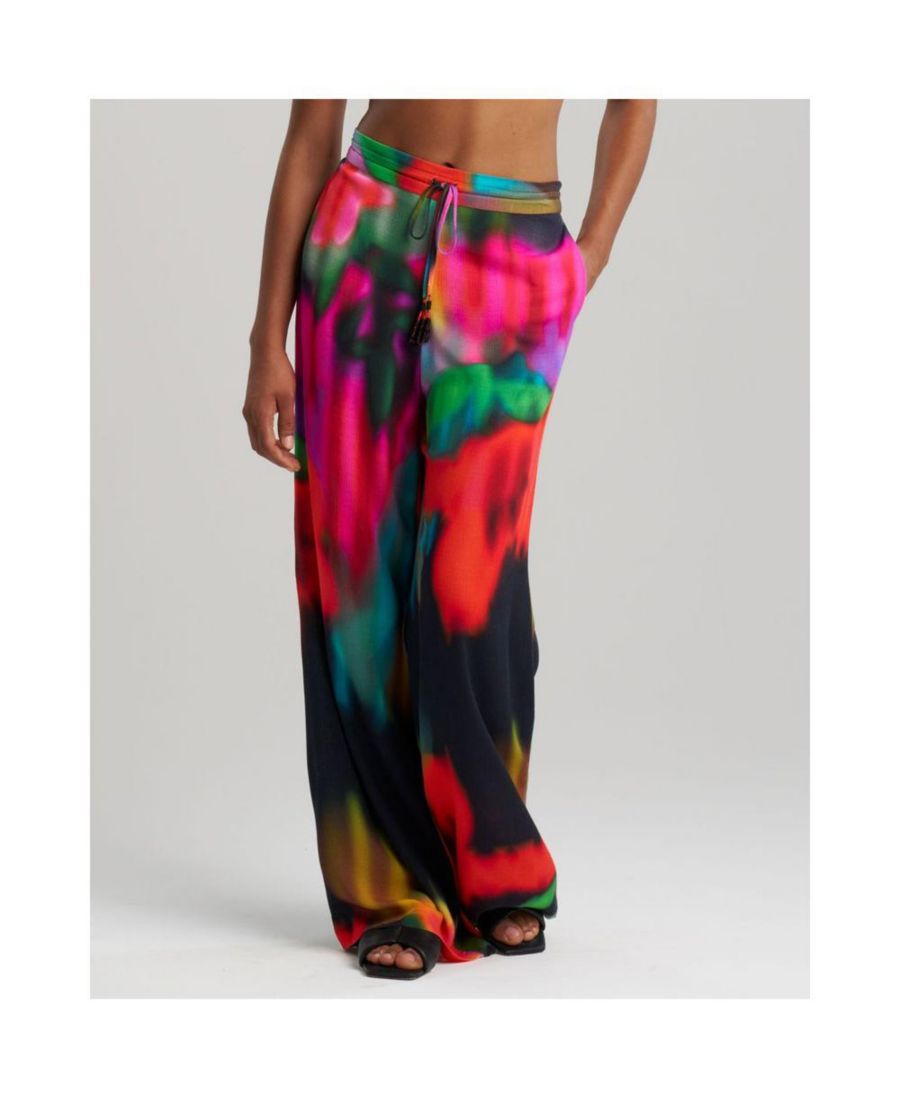 

Женские брюки FLORAL MIRAGE из вискозы с цветочным принтом и кисточкой Natori, Black/multi