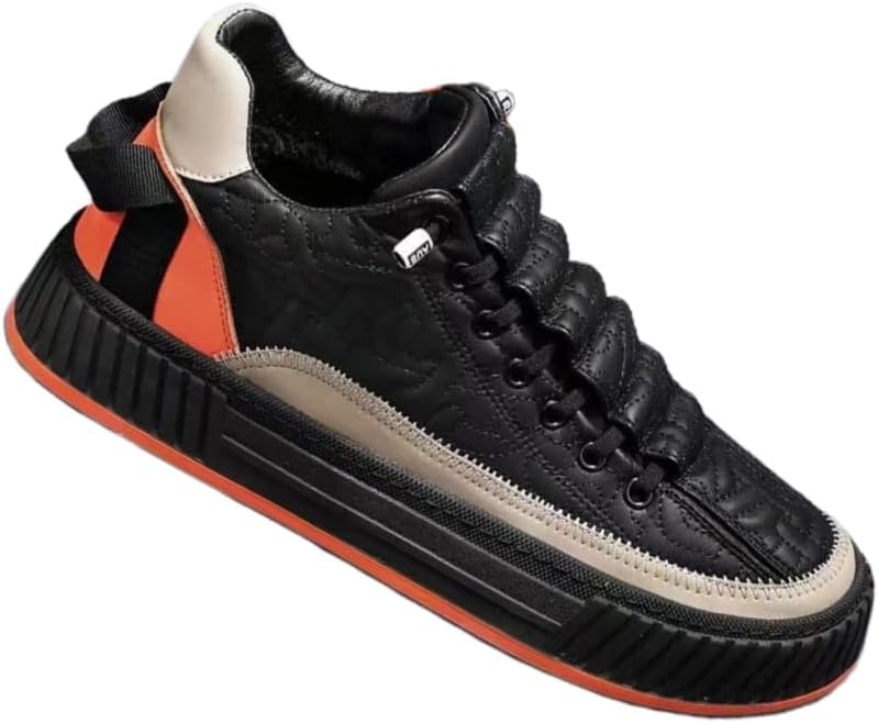 

Мужские модные кроссовки для скейтборда: толстая подошва, антискользящие и износостойкие для повседневной носки Spkfhd, черный