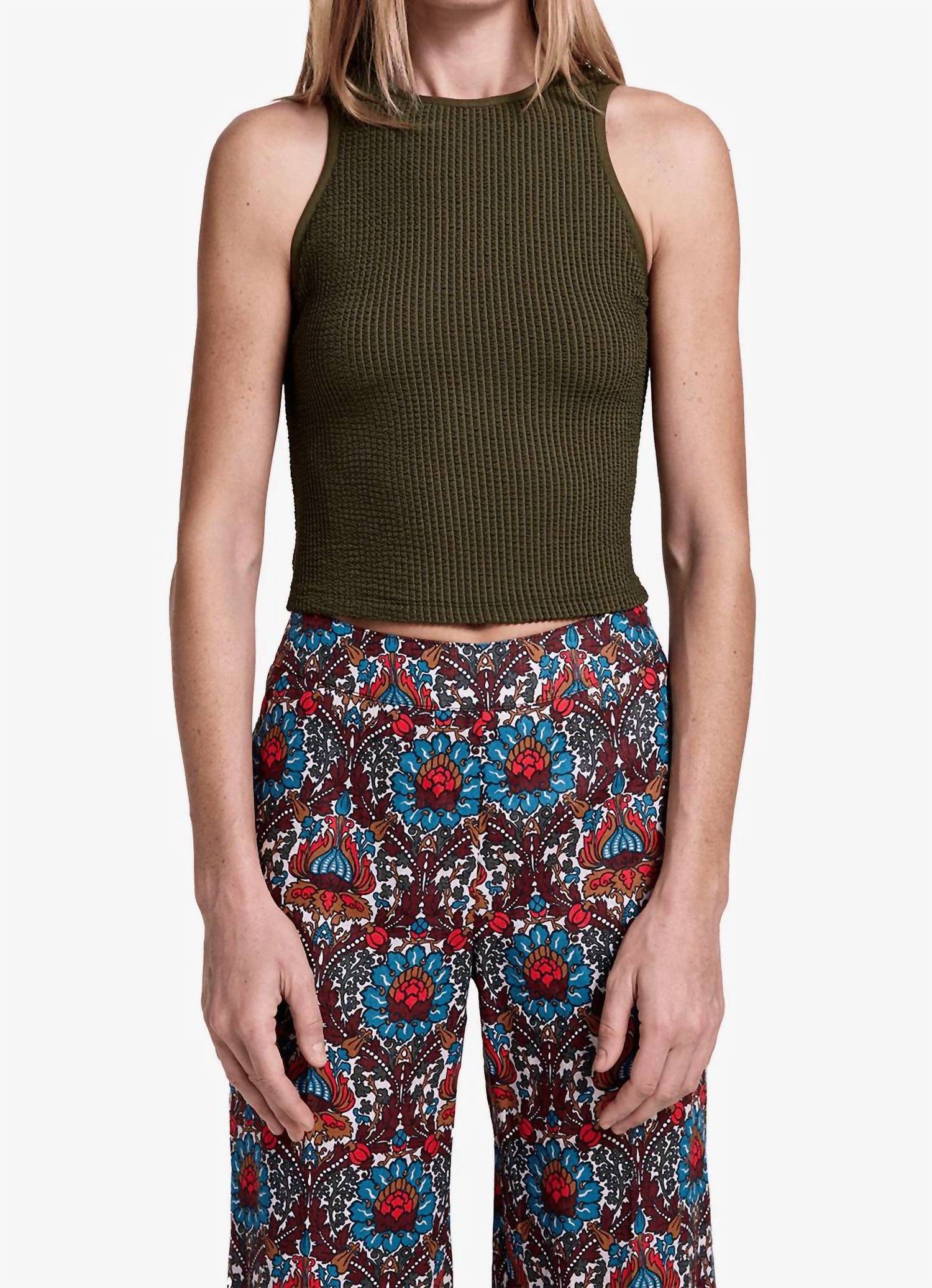 

Майка из мышечных ребрышек в армейском стиле Smythe, army rib