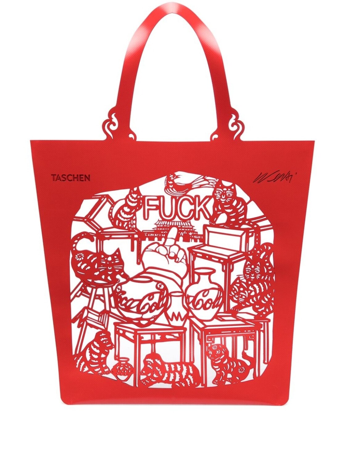 

Taschen сумка-тоут Ai Weiwei. The China Bag Cats and Dogs, красный