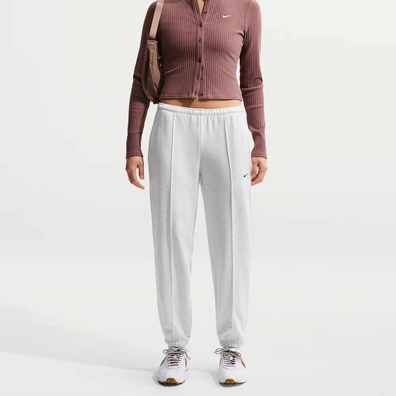 Спортивные штаны для женщин Nike, birch heather серый/белый/черный — фото 2