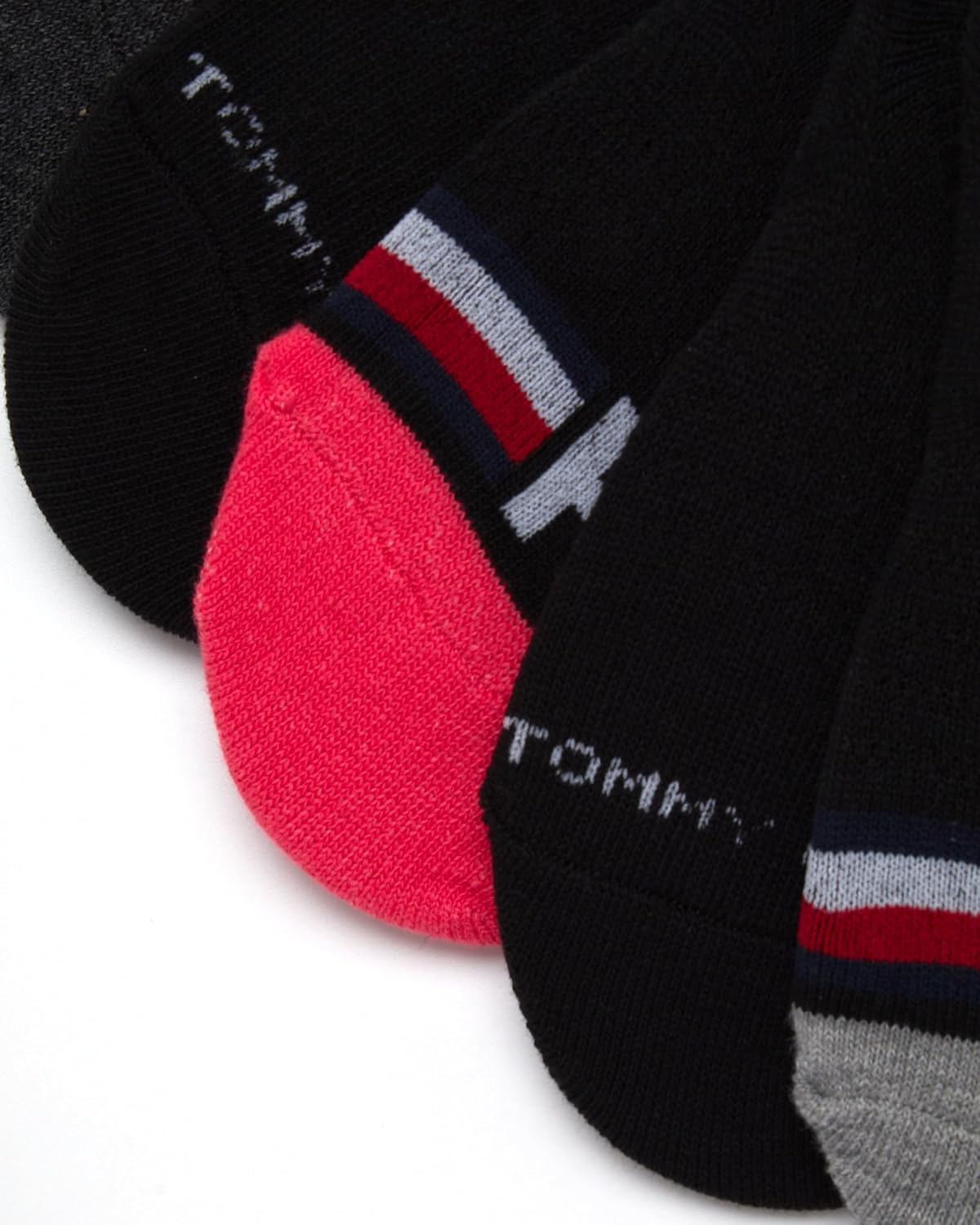 Женские носки Tommy Hilfiger для показа на сцене - 12 пар дышащих спортивных носков без косточек - тонкие, с низкой посадкой, для женщин (размер обуви: 4-10), Black Monogram — фото 4