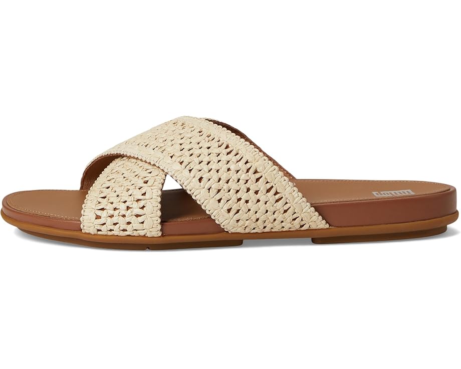 Сандалии FitFlop Gracie Woven Cross Slides, цвет Deep Tan/Ivory — фото 4