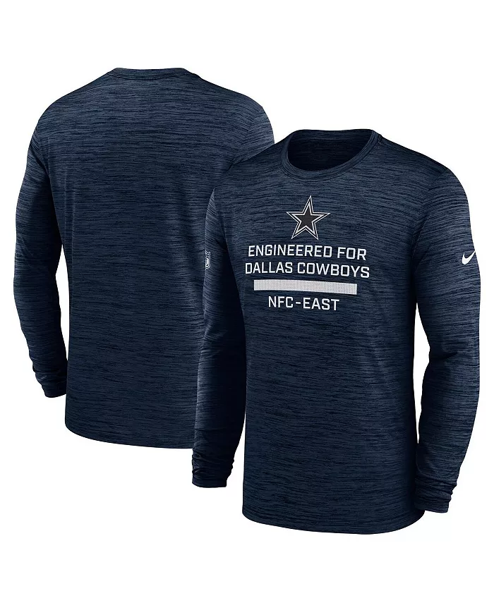 

Мужская синяя футболка Dallas Cowboys Sideline Velocity Performance с длинным рукавом Nike
