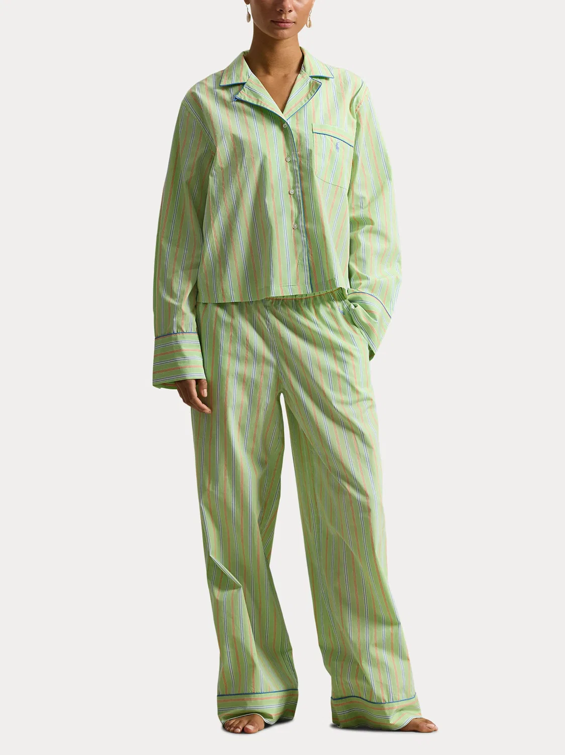 Пижама 'Рубашечная полоска' Polo Ralph Lauren, Yellow/Light Green — фото 4