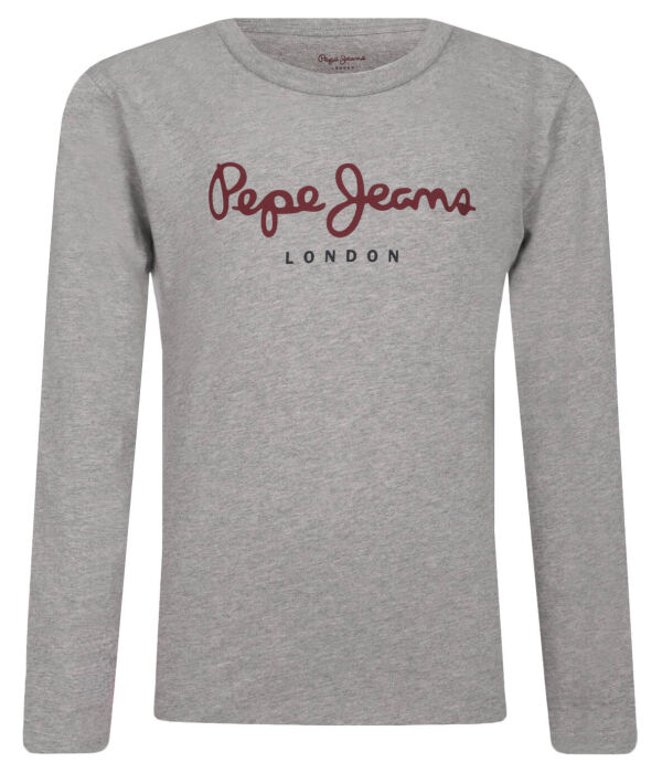 

Лонгслив детский Pepe Jeans London с логотипом бренда, серый