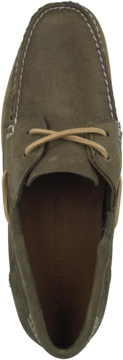 Timberland мужские лодочные туфли Atlantic Break, коричневые, Olive — фото 2