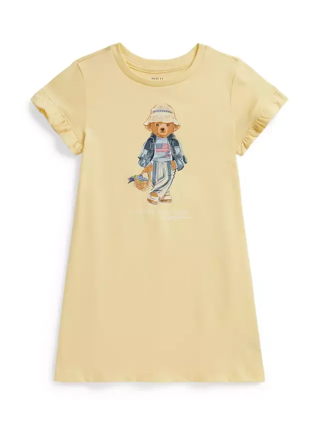 Детское вязаное платье-футболка Polo Bear, желтое Ralph Lauren