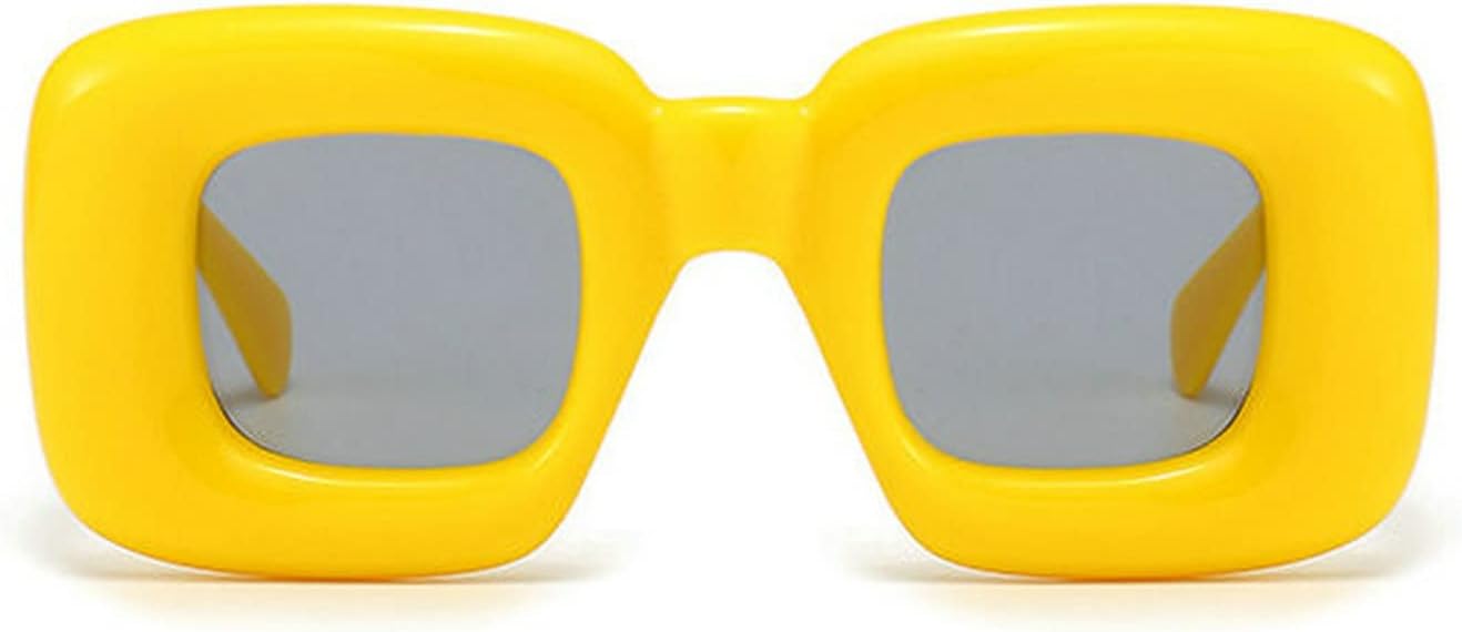 

Солнцезащитные очки COTIA Retro Square Candy Color для женщин, модные в стиле панк и хип-хоп, прямоугольные, с защитой от УФ-излучения UV400, для мужчин, уникальные, Yellow