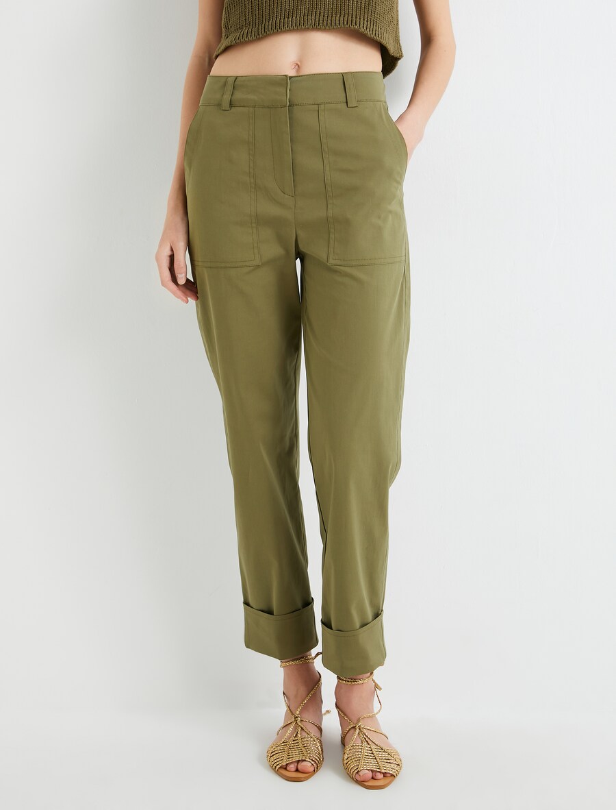 

Тканевые брюки Koton Loose fit Pants, оливковый
