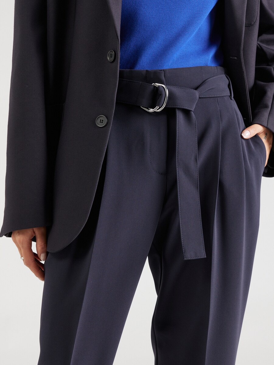 Брюки со складками спереди BOSS Tapered Pleat-Front Pants Tapiah, темно-синий — фото 3