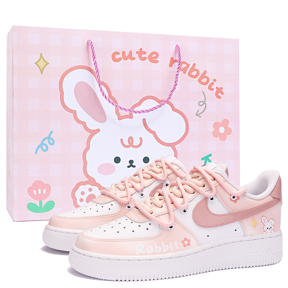 

Кроссовки для скейтбординга Air Force 1 женские низкие розовый/белый Nike