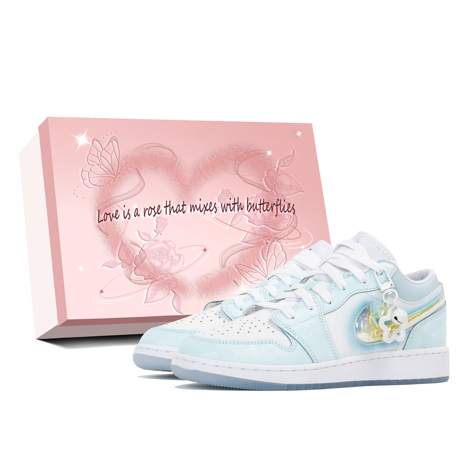 

Кроссовки Air Jordan 1 Vintage Basketball Shoes Women's Low-Top White, Синий, Кроссовки Air Jordan 1 Vintage Basketball Shoes Women's Low-Top White