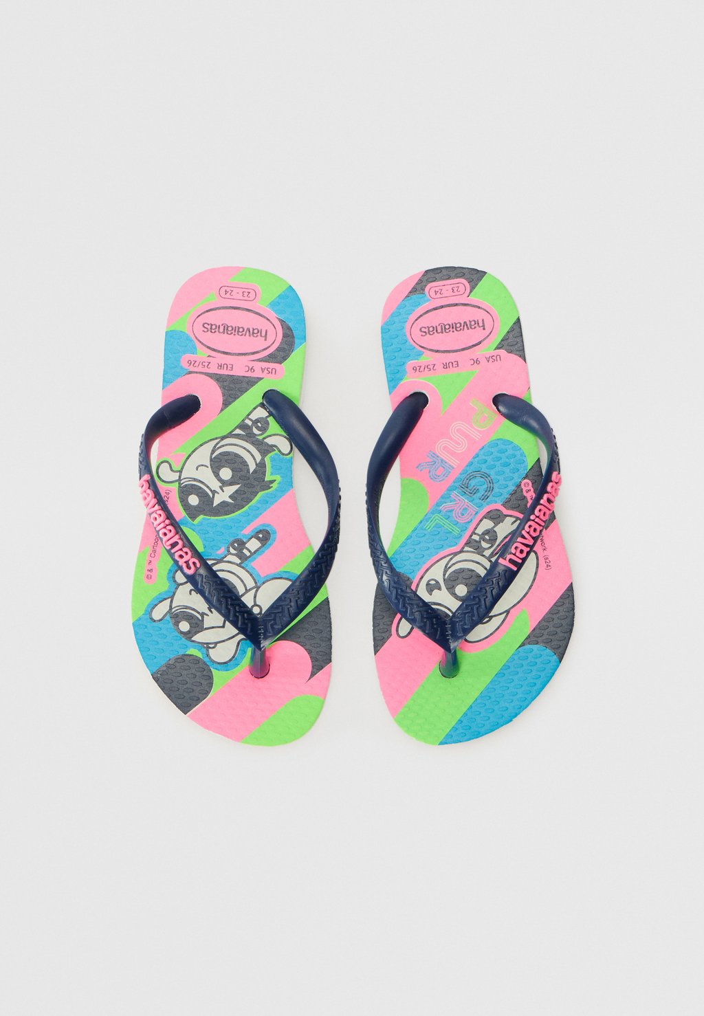 

Шлепанцы POWERPUFF GIRLS - T-bar sandals Havaianas, мультиколор