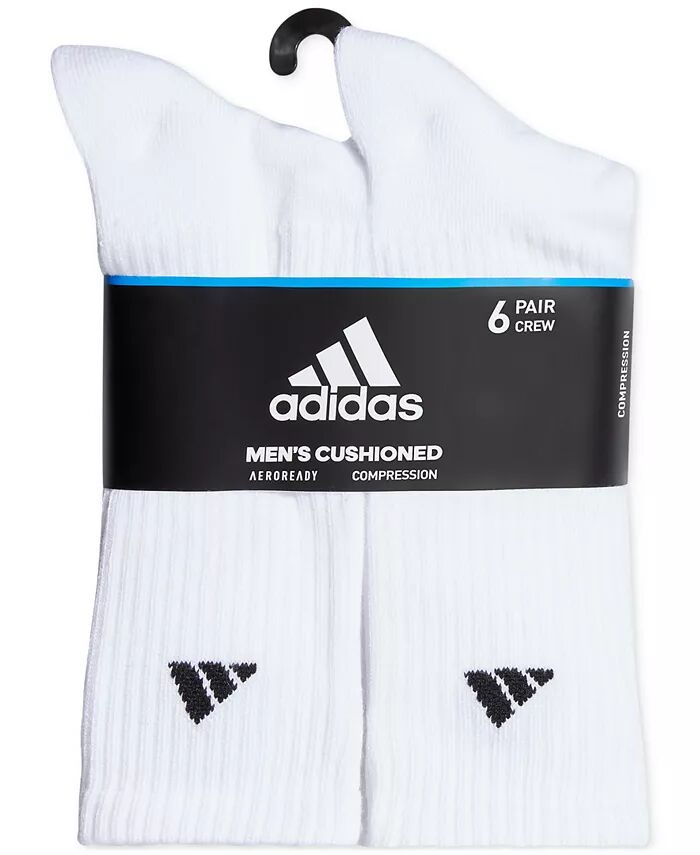 Мужские спортивные носки с мягкой подкладкой, 6 пар в упаковке adidas, белый — фото 3