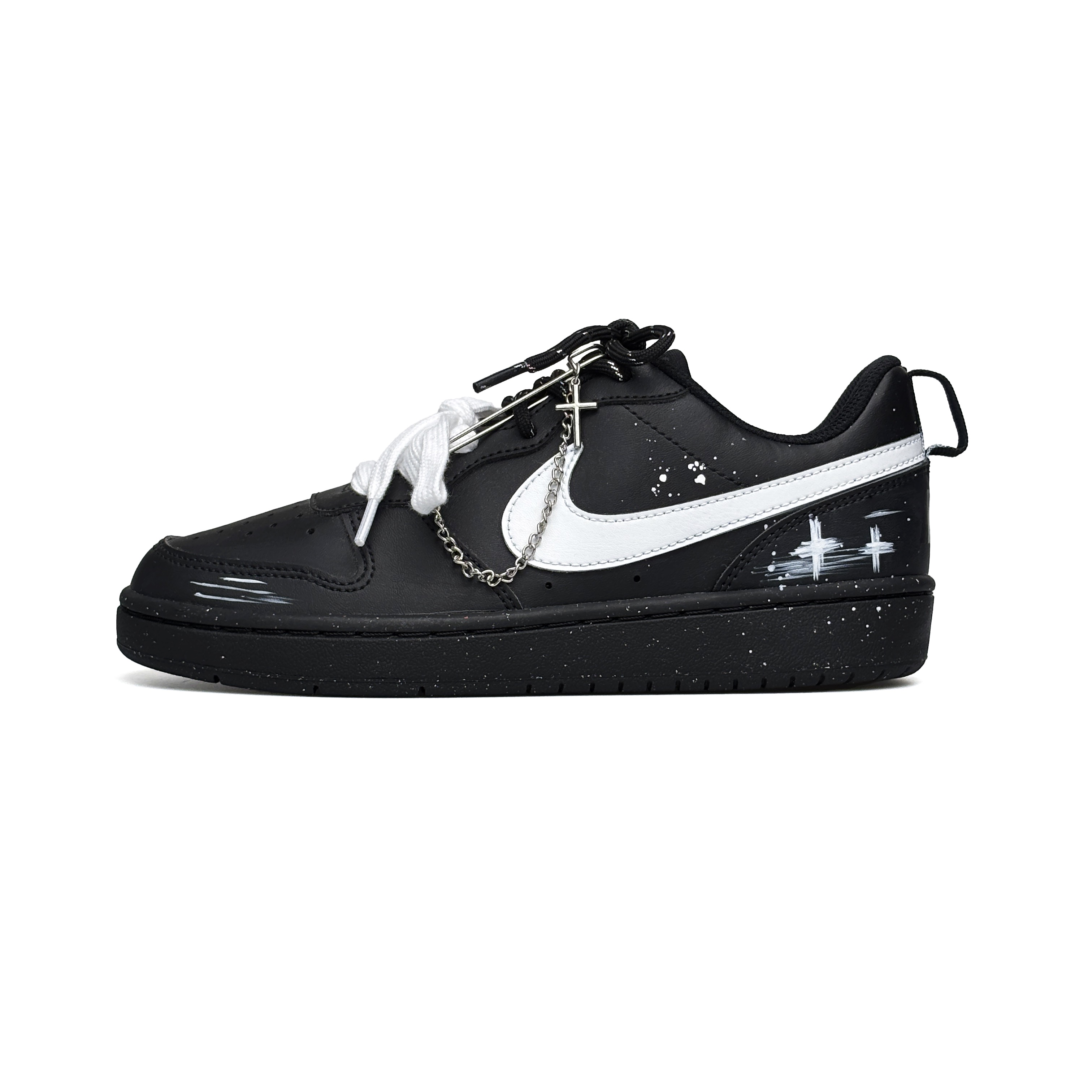 

Nike Детские кроссовки для скейтбординга Court Borough White Star с нескользящей подошвой и износостойкими протекторами для подростков