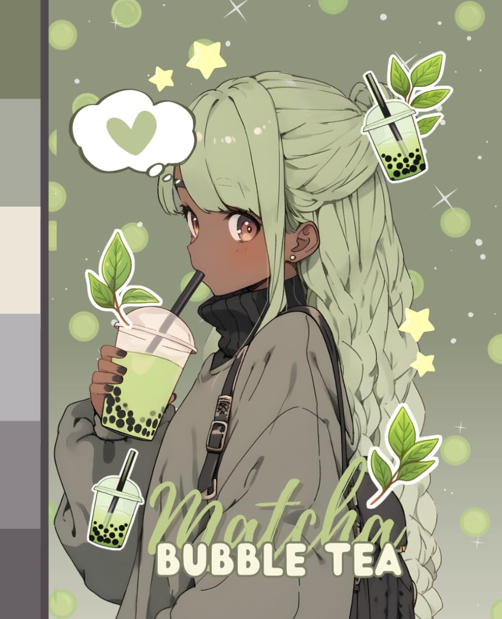 

Black Anime Girl Matcha Bubble Tea Notebook: 7.5 x 9.25" (Independently published)