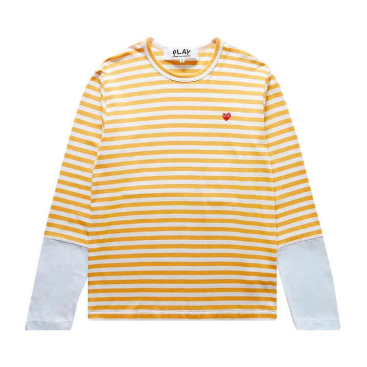 

Футболка Comme des Garçons PLAY Striped White Sleeve T-Shirt Yellow/White, желтый