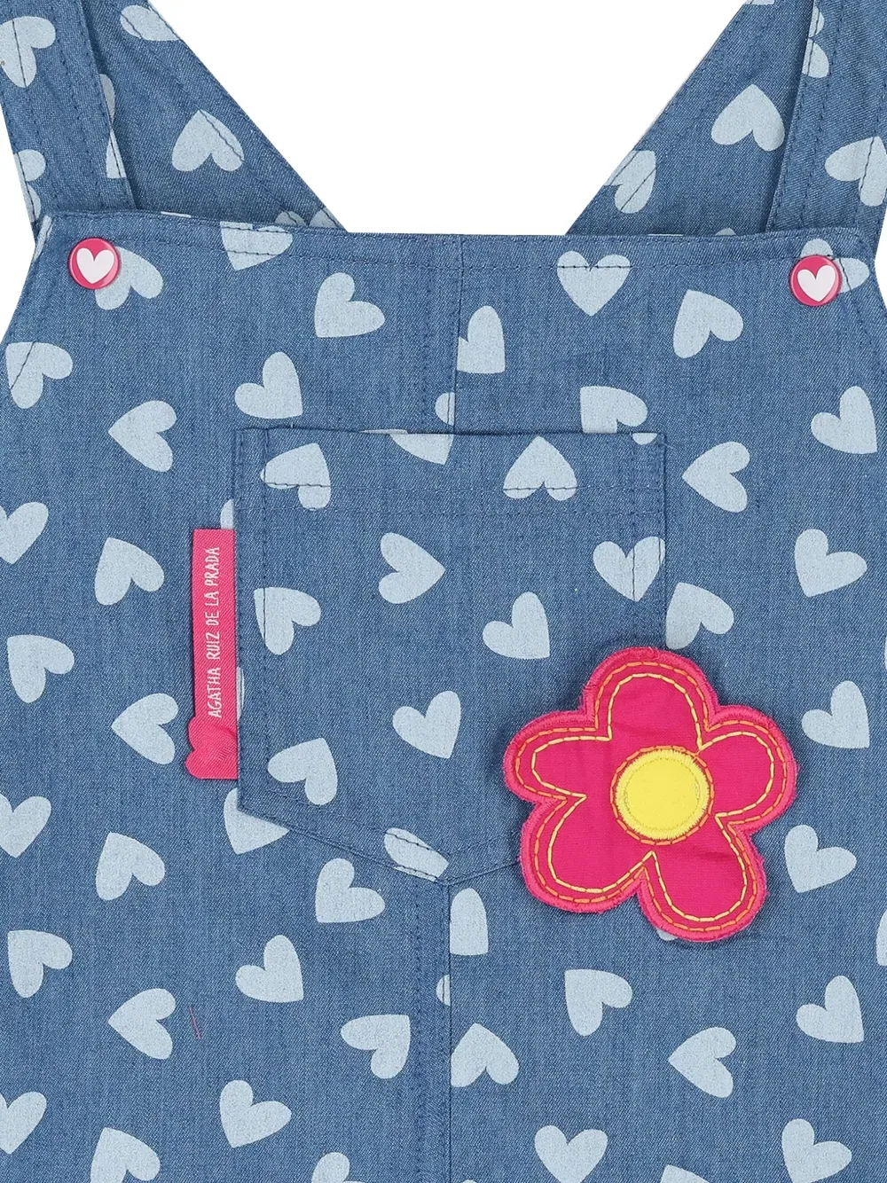 Платье из шамбре с сердечками Agatha Ruiz De La Prada, синий — фото 3