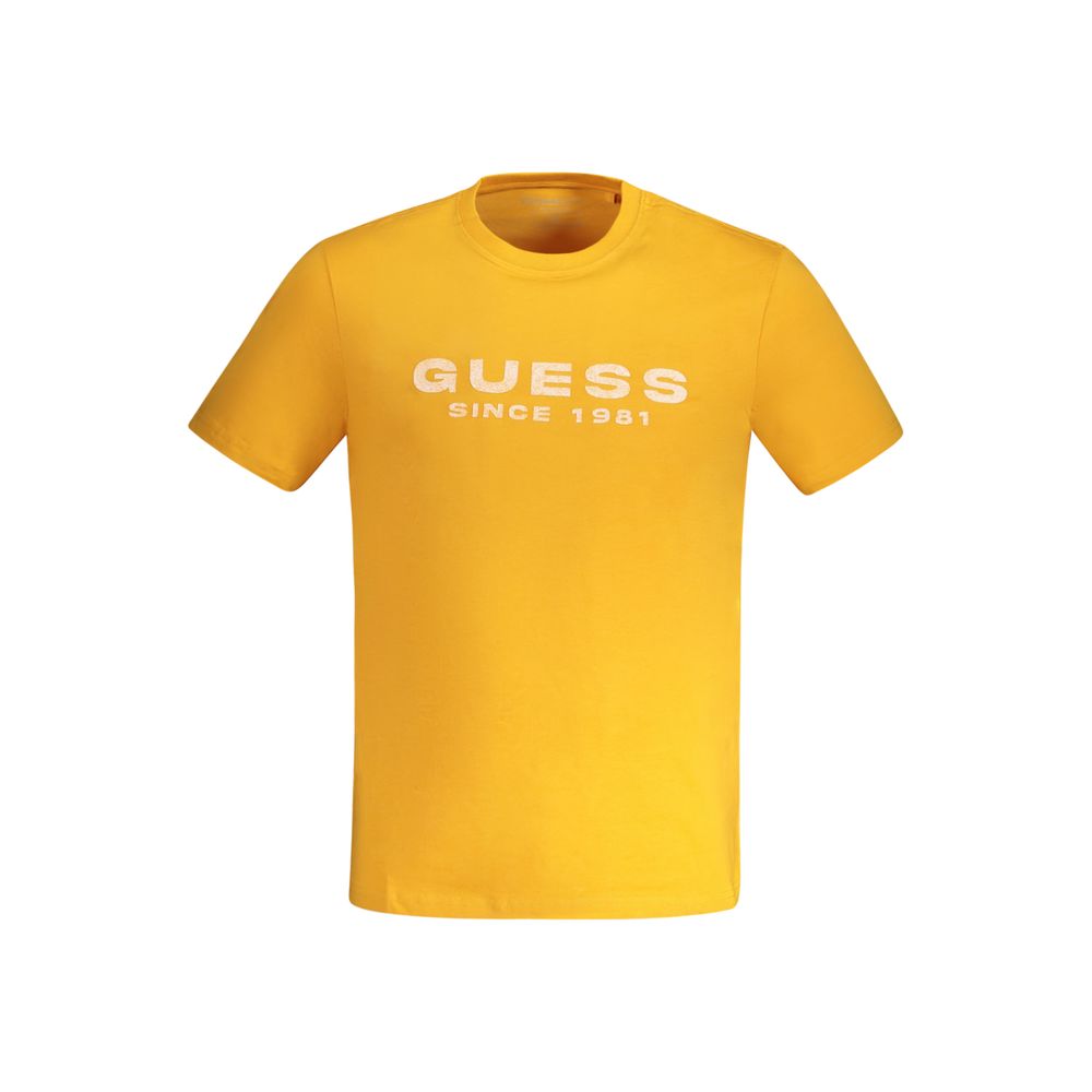 

Оранжевая хлопковая мужская футболка Guess Shoes