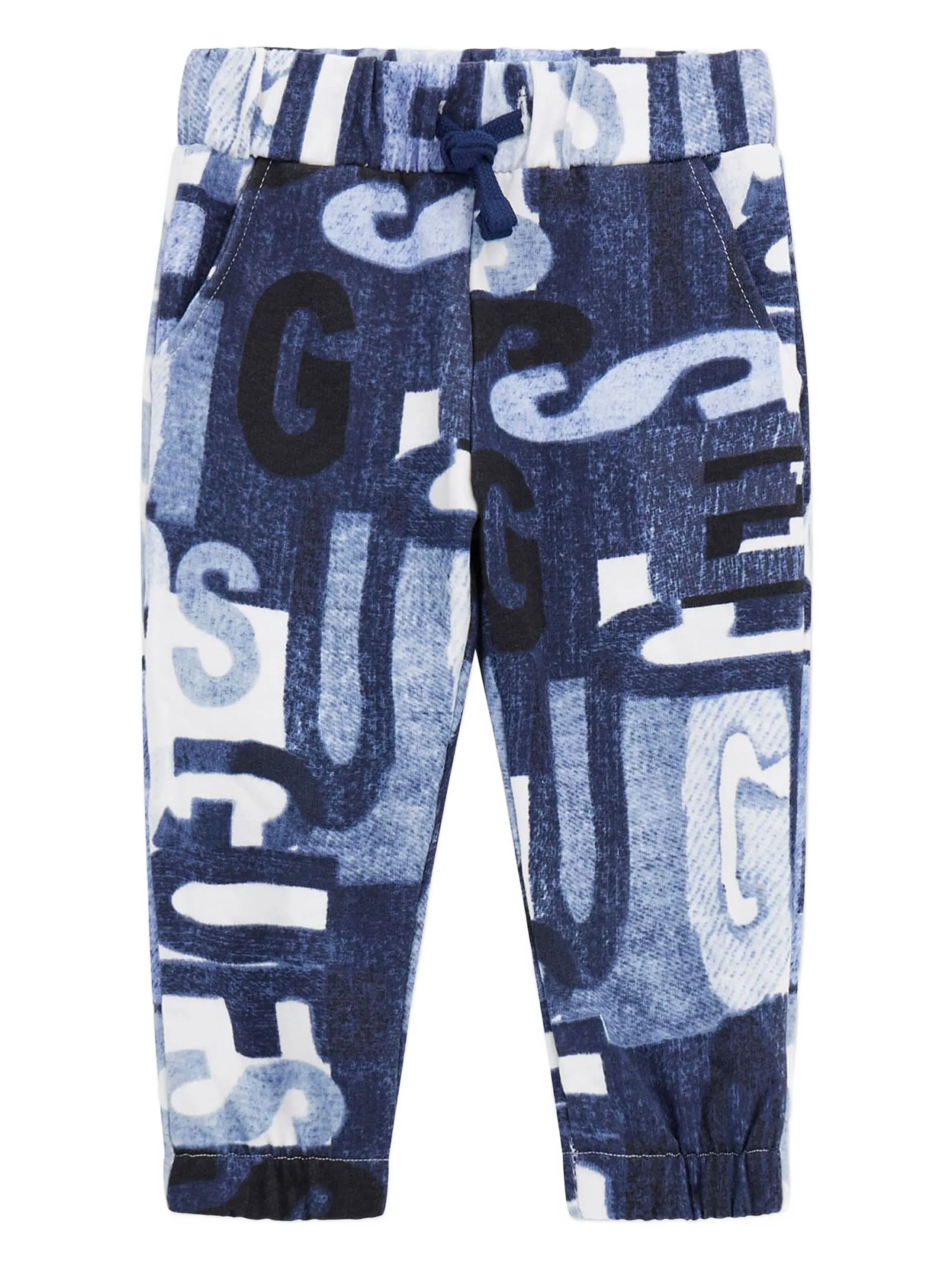 

Брюки с кулиской и принтом в виде букв Guess Kids, синий