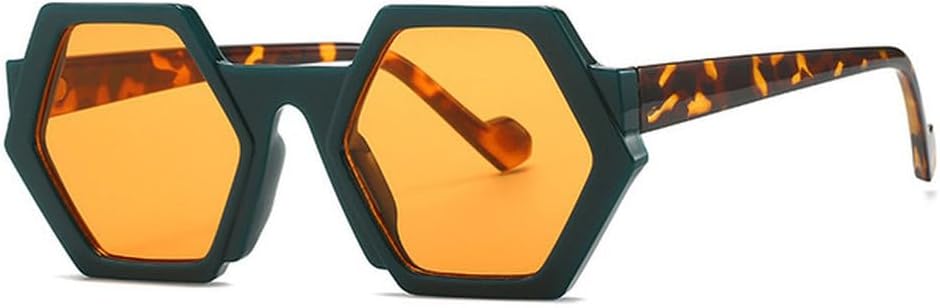 

Модные солнцезащитные очки в стиле панк Polygon для женщин, солнцезащитные очки для мужчин, очки для активного отдыха с защитой от УФ-излучения UV400, женские очки HHZZYVY, Green-orangeyellow
