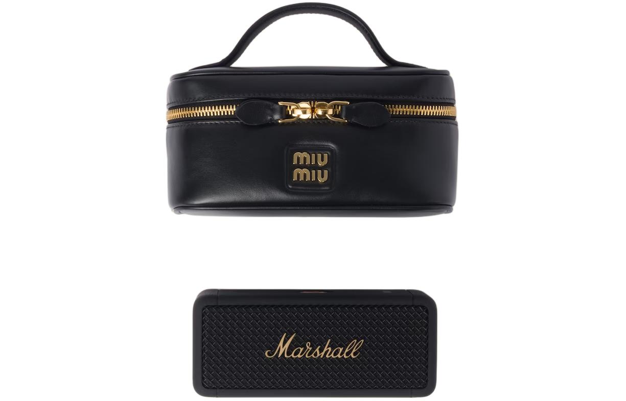 

MIU MIU Сумка для хранения Marshall Collaboration из кожи унисекс черная