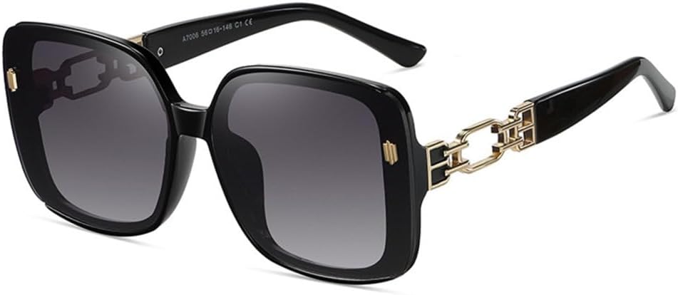 

Женские солнцезащитные очки MUTYNE Luxury в крупной оправе, популярные женские солнцезащитные очки с полыми дужками, градиентная защита от УФ-излучения UV400, C1blackgreen