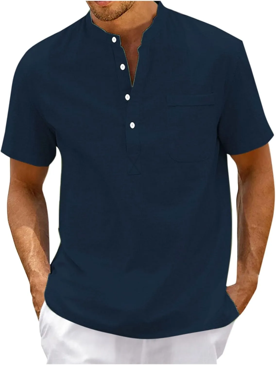 

Футболка мужская Casual Linen, Regular Fit, с карманами