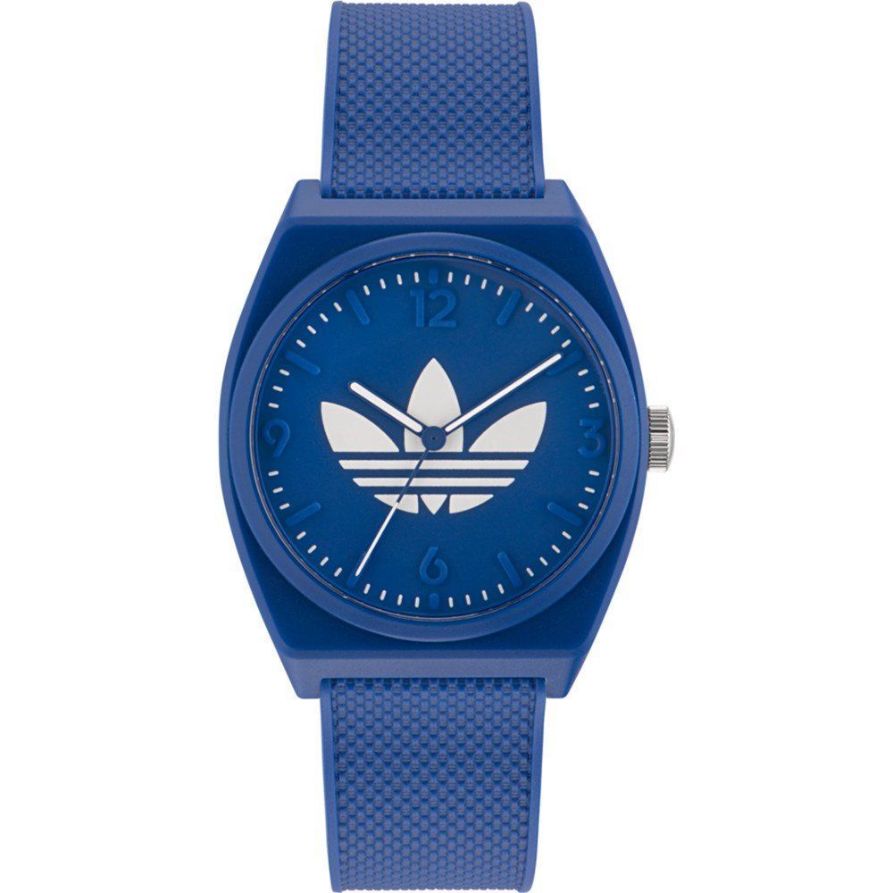 

Синие силиконовые часы Adidas