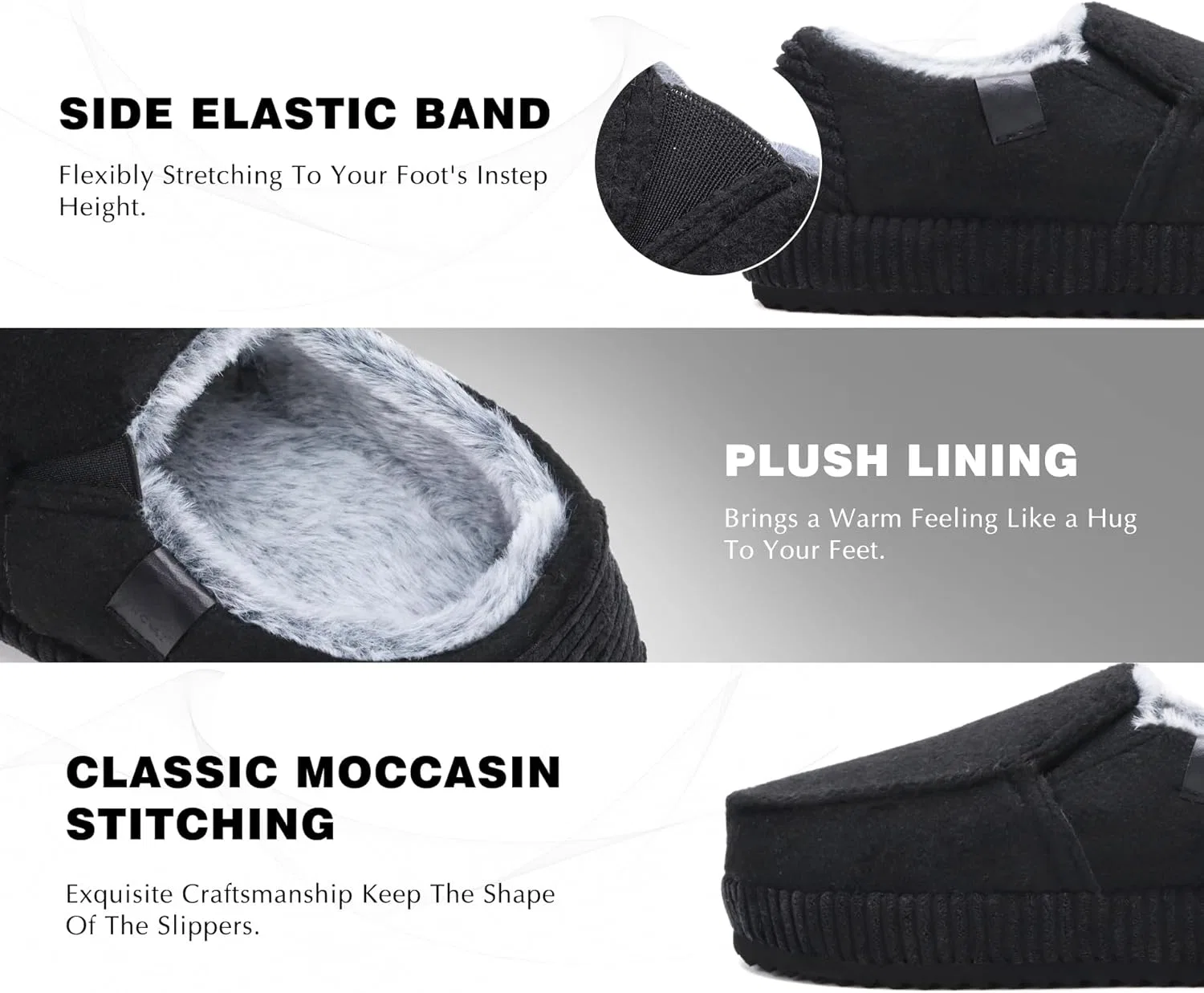 Тапочки с поддержкой стопы ONCAI, Moccasins Black — фото 2