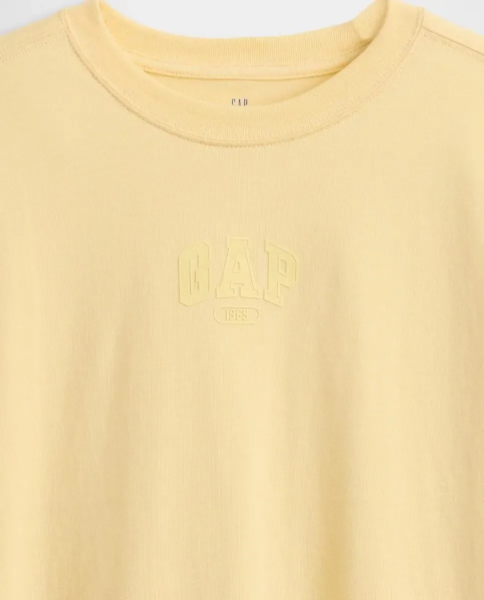 Базовая футболка с коротким рукавом с логотипом для мальчика Gap, желтый — фото 3