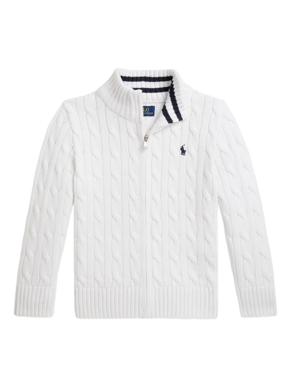 

Кардиган фактурной вязки на молнии Polo Ralph Lauren Kids, белый